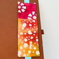 Handmade A4 fabric notebook pen pocket in Tie dye with patterns - light blue elastic — Dark Star Stitches 