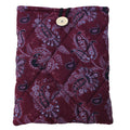 Quilted handmade booksleeve in burgundy and grey paisley pattern — Dark Star Stitches