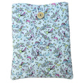 Quilted handmade booksleeve in pastel moons and stars cotton with front pocket — Dark Star Stitches