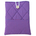 Quilted handmade booksleeve in red and blue check cotton with front pocket — Dark Star Stitches