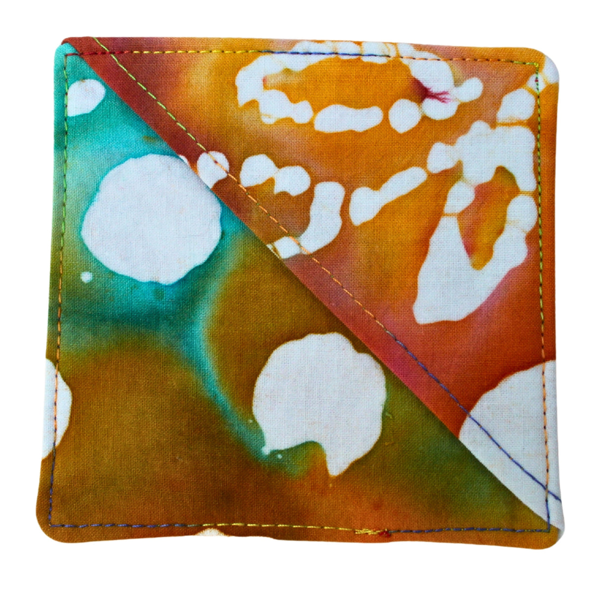 Handmade fabric bookmark in tie dye patterned cotton — part of booksleeve set by Dark Star Stitches
